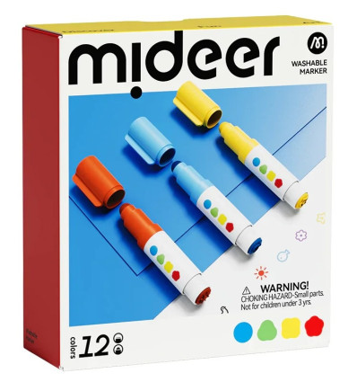 Markery z okrągłą końcówką i stemplem  Mideer