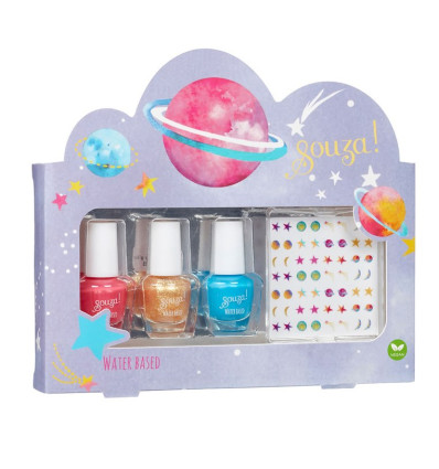 Galaxy 3 lakiery do paznokci + naklejki Souza 3+