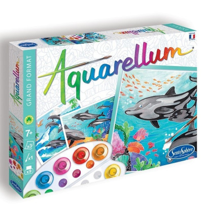 Delfiny Aquarellum 3 duże obrazki Sentosphere 7+