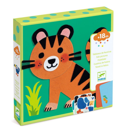 Wyklejanki filcowe Miękkie zwierzątka Djeco 18 m-c