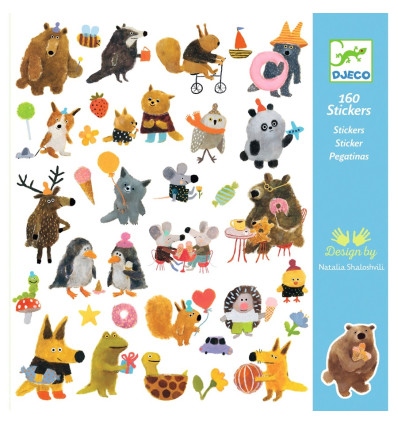 Przyjaciele naklejki zwierzęta 160 szt. Djeco 4+