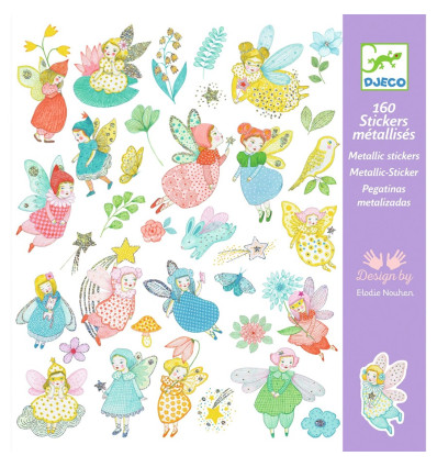 Lśniące wróżki naklejki metaliczne 160 szt. Djeco