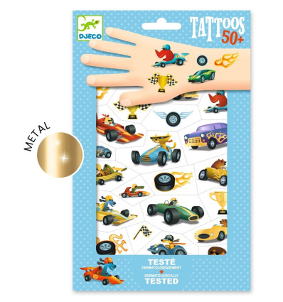 Tatuaże dla chłopców Wyścigówki Djeco 3+