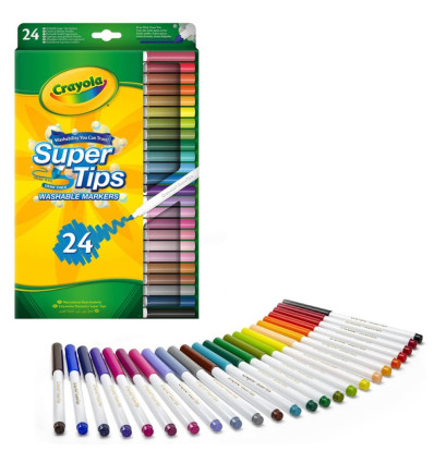 Crayola flamastry dla dzieci Super Tips 24 szt 3+