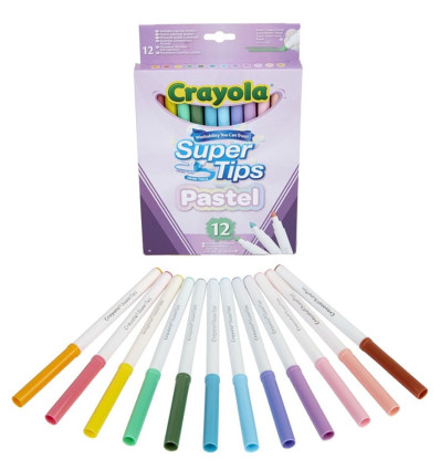 Crayola flamastry pastelowe Super Tips 12 szt 3+