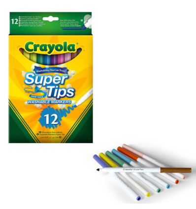 Crayola flamastry dla dzieci Super Tips 12 szt 3+