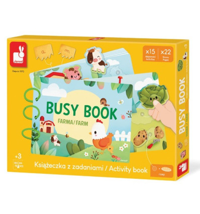 Busy Book Farma Książeczka edukacyjna 158 el Janod