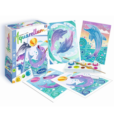 Delfinki Aquarellum Mini 4 obrazki Sentosphere 5+
