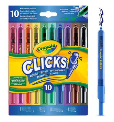 Crayola Flamastry Automatyczne Clicks 10 szt 8+