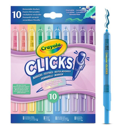 Crayola Flamastry Pastelowe Clicks 10 szt 8+