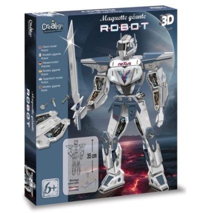 Crealign Makieta 3D Robot z Tektury 35 cm