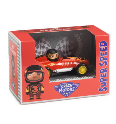 Autko Red Super Speed seria Crazy Motors Djeco 3+