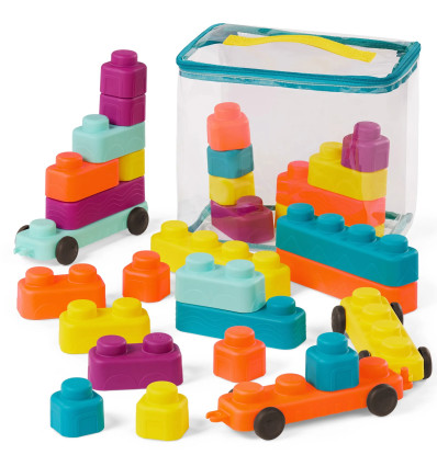 Buildin ’Squishies miękkie klocki 30 el B.Toys 3m+