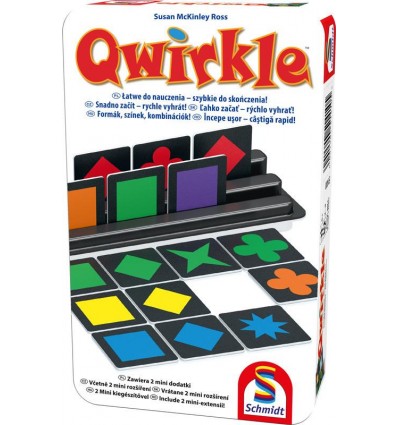 QWIRKLE gra logiczna metalowa puszka Schmidt Spiele