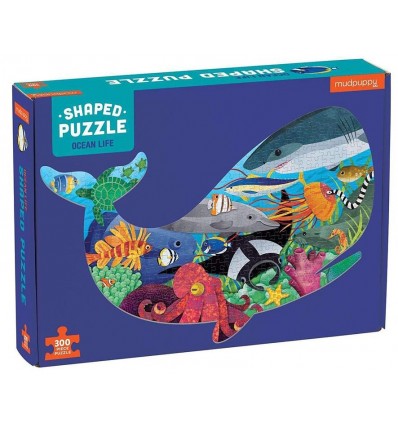 Puzzle - kształty Życie Oceanu 300 el. Mudpuppy