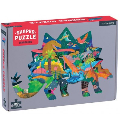 Puzzle - kształty Dinozaury 300 el. Mudpuppy