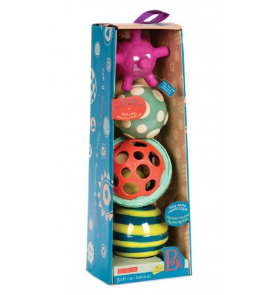 BALL-A-BALLOOS Zestaw wyjątkowych piłek sensorycznych z piłką świecącą B.Toys