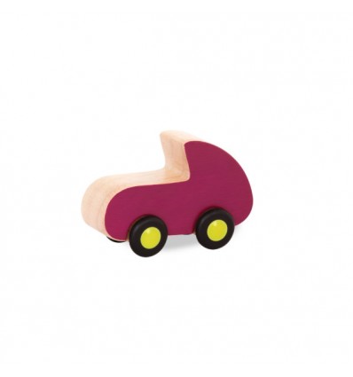 Wyścigówka malinowa drewniane autko Mini Wheee-lees B.Toys