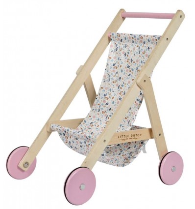 Drewniany wózek dla lalek Spacerówka Little Dutch 3+