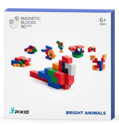 Klocki magnetyczne Pixio 90 el. Bright Animals