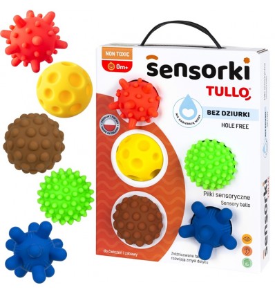 Kolorowe piłki sensoryczne 5 szt. Tullo Sensorki