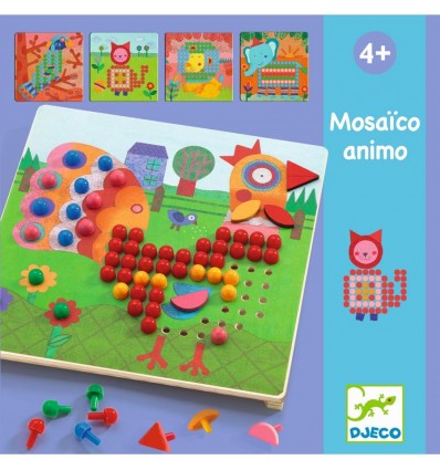 Mozaika Animo kolorowe obrazki gwoździki Djeco 4+