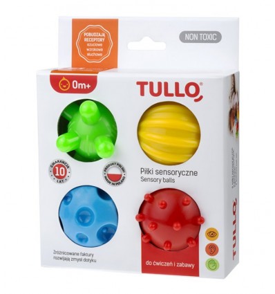 Kolorowe piłki sensoryczne 4 szt. Tullo