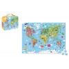 Mapa Świata puzzle w walizce 300 Janod 7+