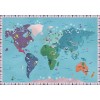 Mapa świata plakat i naklejki wielokrotne 3+ Auzou