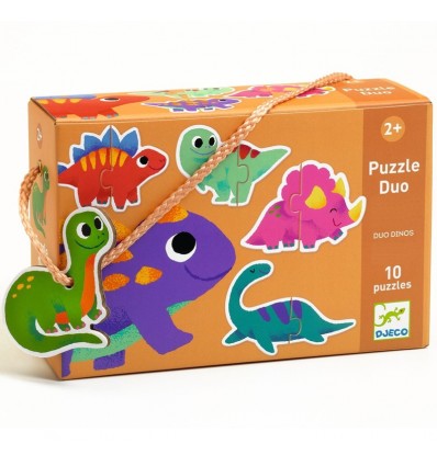Dinozaury Puzzle dwuelementowe 10 postaci Djeco 2+