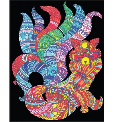 Lis Kitsune Kolorowanka welwetowa 47 x 35 cm