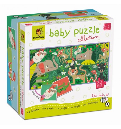 Dżungla dwustronne Baby puzzle Ludattica 2+