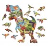 Dinozaury drewniane puzzle konturowe Ludattica 5+