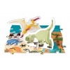 Dinozaury puzzle 200 el + figurki 3D Janod 6+